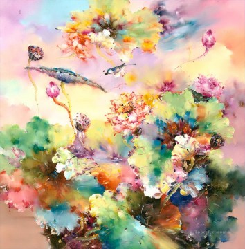 Flores Painting - Pájaro y flores Loto Nenúfares 0 930 decoración floral
